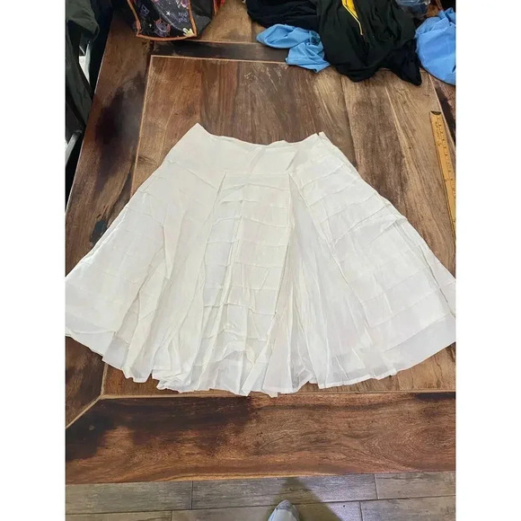 Club Monaco White Tweed Flowy A-Line Midi Skirt Size 2 - Picture 4 of 4